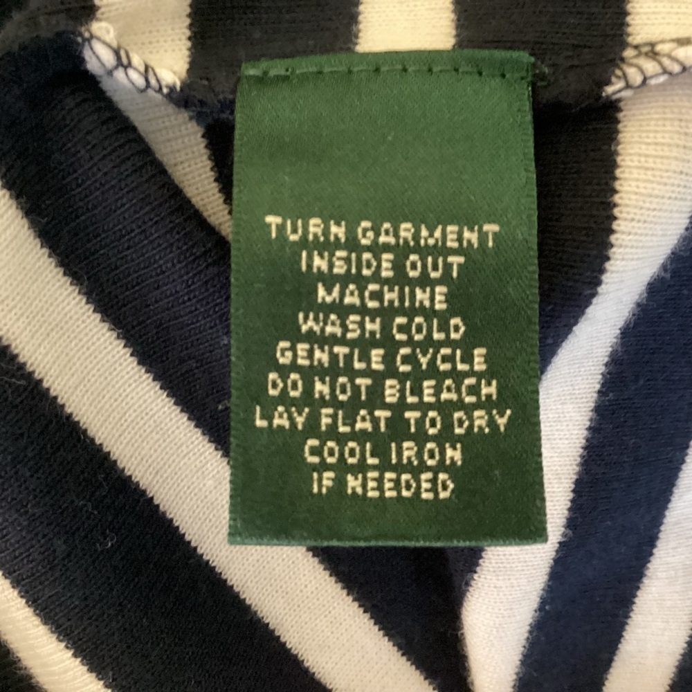 Lauren Ralph Lauren NWT Women’s Navy White 3/4 Sleeve Shift Dress. Size Large - Picture 5 of 5